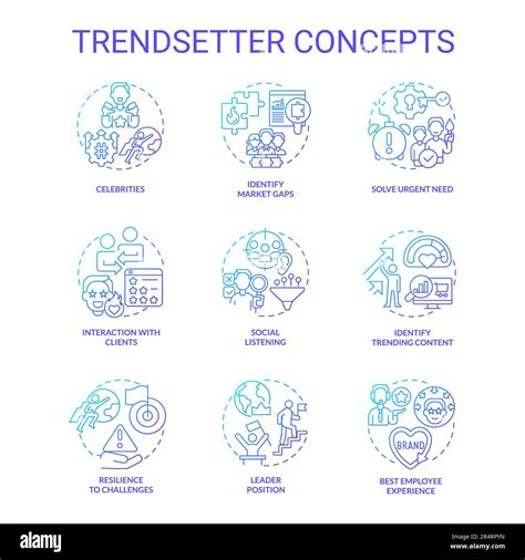 Trendsetter Blue Gradient Concept Icons Set Stock Vector Image And Art Alamy