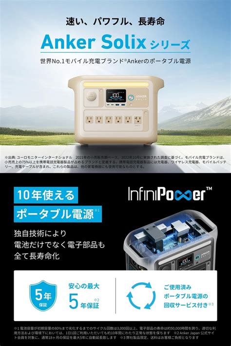 Anker高出力長寿命ポータブル電源Anker Solix C1000 Portable Power Stationに新色ベージュを