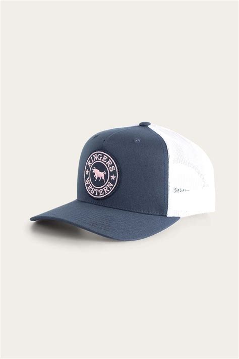 Ringers Western - Signature Bull Trucker Cap - Navy & White with Navy ...