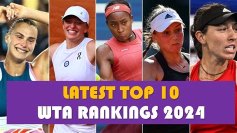 Top 10 Tennis Players Tennis Ranking Wta Rankings 2024 YouTube