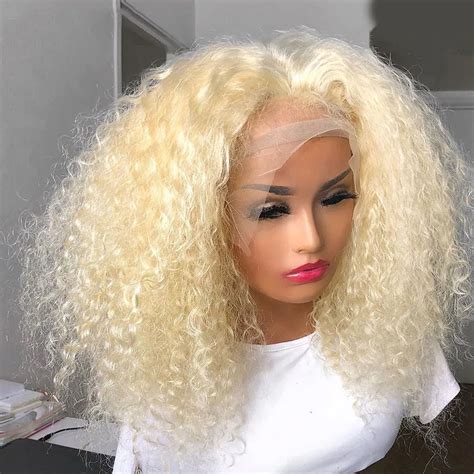 Luvin 613 Curly Short Bob Honey Blonde Lace Front Human Hair Wigs Brazilian Deep Wave 13x1 Lace