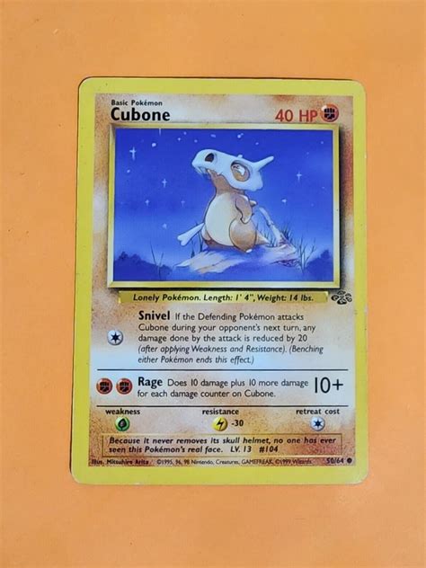 Cubone Jungle Pok Mon Tcg Common Regular Ebay