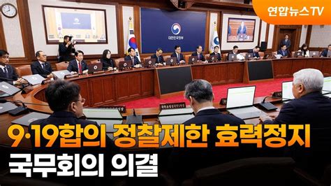 9·19합의 정찰제한 효력정지국무회의 의결 연합뉴스tv Yonhapnewstv Youtube