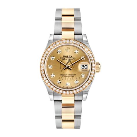 Rolex Datejust 31 278383rbr Steel And 18k Yellow Gold Champagne Diamond