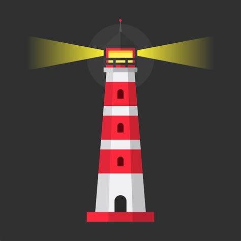 Vetor de eps de ilustração de desenho de farol do mar Vetor Premium