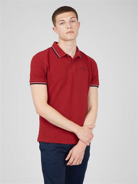 Men S Red Signature Cotton Polo Shirt Ben Sherman Est