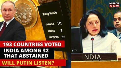 Russia Ukraine War India Abstains From Voting In Un General Assembly