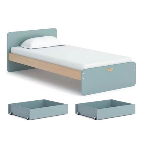 Boori Neat Single Bed With 2 Drawers Blueberry Almond Boori Aus