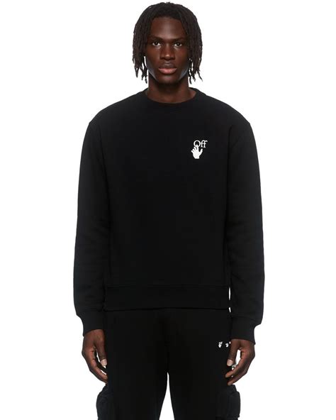 Off White C O Virgil Abloh Cotton Black Caravaggio Lute Crewneck