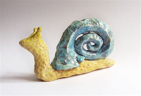 Ceramic Snail Figurine Handmade Snail Clay Snail Blue Snail Etsy