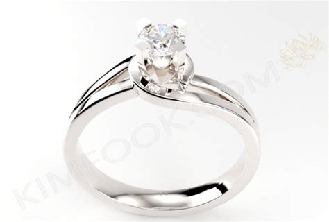 Cincin Solitaire Berlian Emas Putih Erza Kimfook Jewelry Cincin