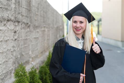 Pretty Female College Graduate At Graduation Stock Photo Image Of