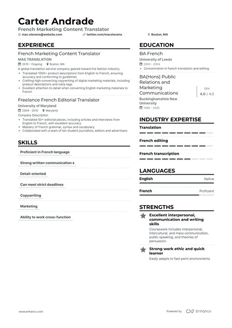 5 Freelance Translator Resume Examples And Guide For 2023