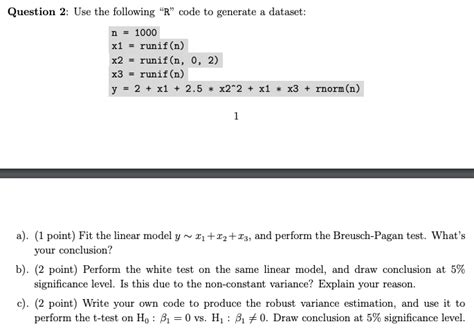 Please Use Rstudio To Solve This And Provide The Chegg