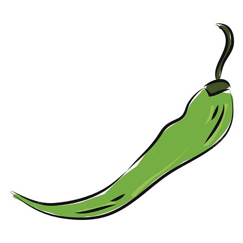 Hot Pepper Clipart Transparent PNG Hd Hot Green Pepper Illustration Vector On White Background