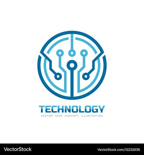 Technology chip - logo Royalty Free Vector Image