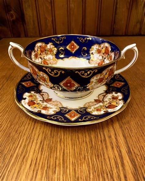 Royal Albert Heirloom Bone China Imari Style Cream Soup Bowl Double