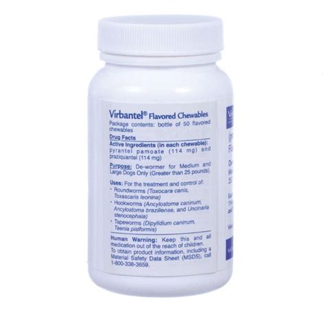 Virbantel Dewormer for Medium & Large Dogs - Chewable Tablets