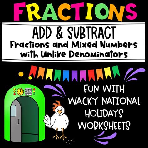 Add And Subtract Fractions And Mixed Numbers With Unlike Denominators