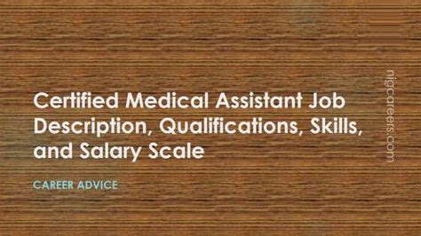 Certified Medical Assistant Job Description Skills And Salary