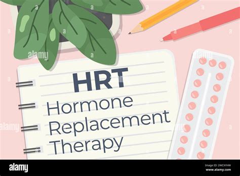 Hrt Hormone Replacement Therapy Written On Spiral Notebook Flat Lay