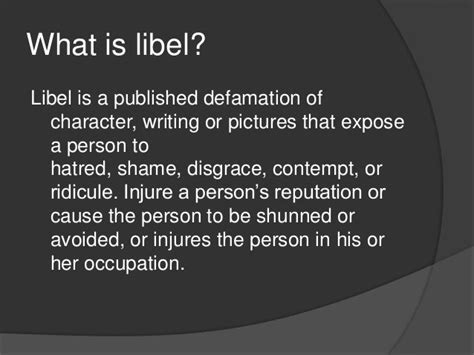 Introduction to libel