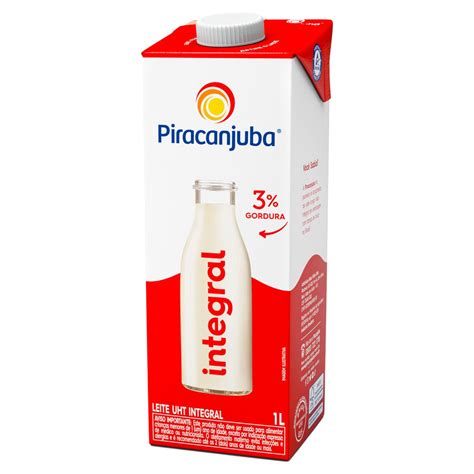 Leite UHT Integral Piracanjuba Caixa tampa 1L Pão de Açúcar