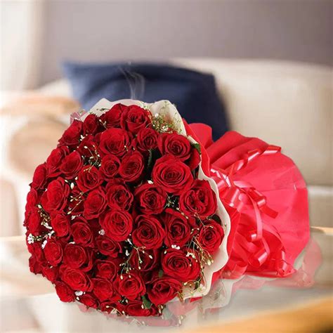 Vivid 50 Roses Bouquet - Wishingcart.in