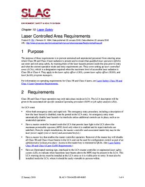 Fillable Online Group Slac Stanford Chapter 10 Laser Safety Fax