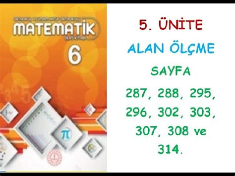 6 SINIF MATEMATİK DERS KİTABI 5 ÜNİTE ALAN ÖLÇME KONUSU ÇALIŞMA