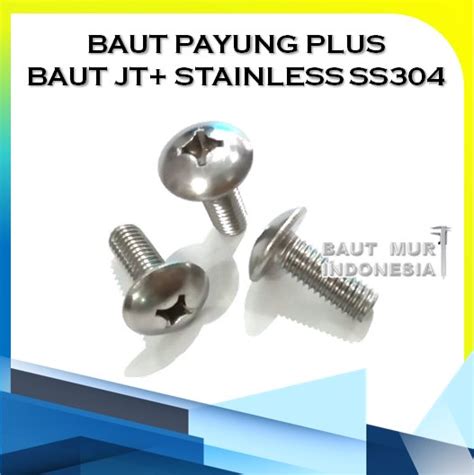 Jual BAUT PAYUNG PLUS BAUT JT STAINLESS SS304 M4X30 ISI 5PCS Di Lapak