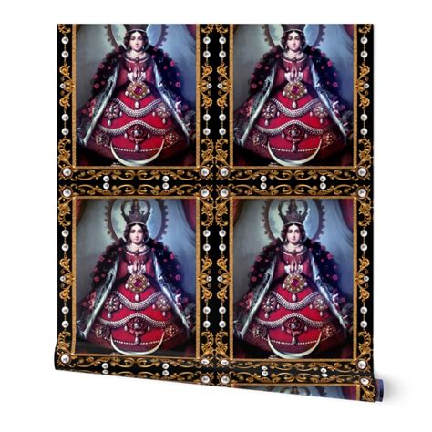 40 Red Praying Virgin Mary Christianity Wallpaper Spoonflower