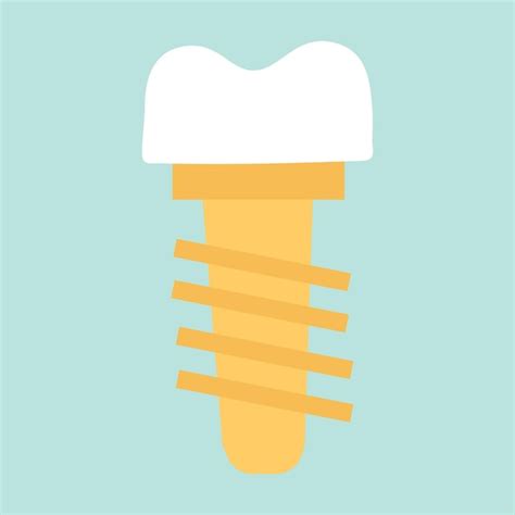 Premium Vector Implant Tooth Catroon Flat Vector Illustration