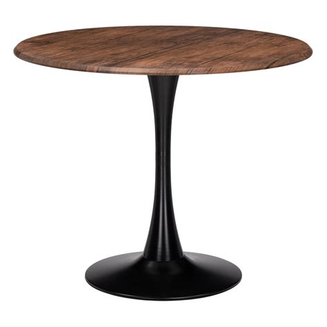 Стол кухонный круглый d0,9 м орех кантри/черный Тулип (530837) — купить ...