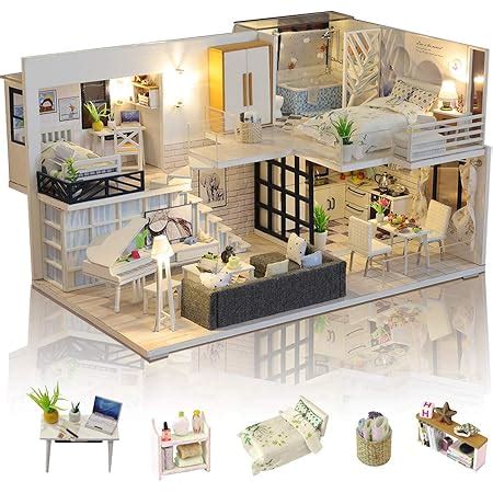 Cuteefun Diy Miniatur Puppenhaus Kit Zum Bau Miniatur Loft Haus Mit