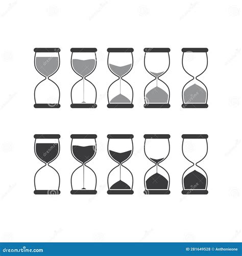 Sand Glass Or Hourglass Icons Set Vector Illustration Stock Vector Illustration Of Flat