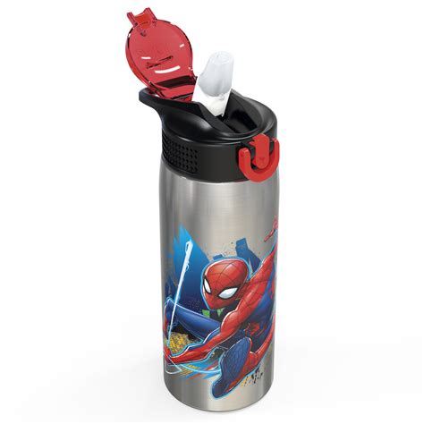 Zak Designs 27oz Spider Man Stainless Steel Water Bottle Flip Up Straw