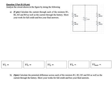 Solved 1 Determine The Current Through Each Resistor And