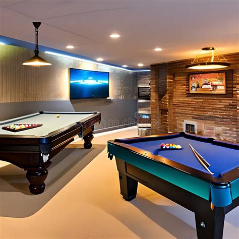 11 A Cozy Basement Game Room With A Pool Table Dartboard And Vintage