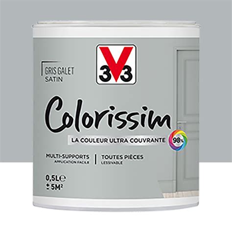 Peinture Multi Supports V Colorissim Satin Gris Galet Pas Cher