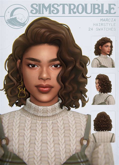 Marcia By Simstrouble Simstrouble Sims Hair Sims 4 Sims 4 Curly Hair