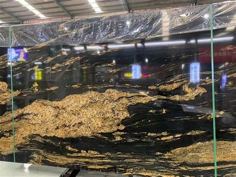 Brazil Cosmic Black Fusion Granite Slab Countertops