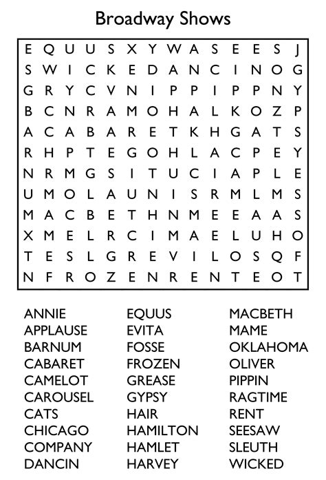 Full Page Free Printable Extra Large Print Word Search