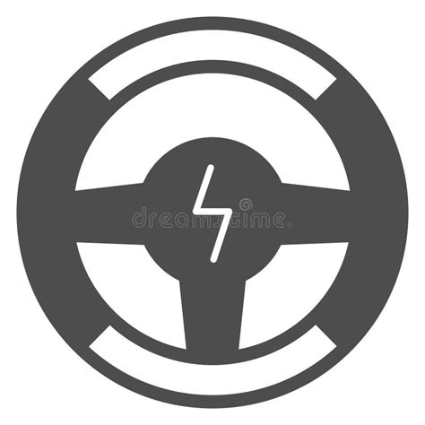 Ev Steering Wheel Solid Icon Car Driving Control Concept Vector