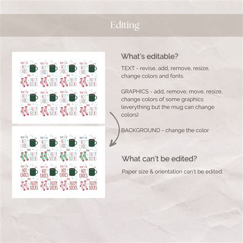 Printable Hot Chocs And Fuzzy Socks Tag Fuzzy Socks Christmas Etsy