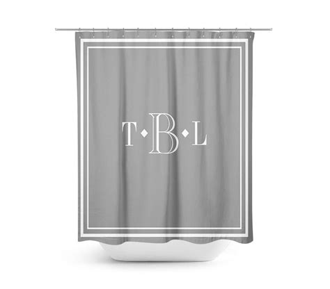 Custom Monogram Shower Curtain Custom Monogram Bath Mat Etsy