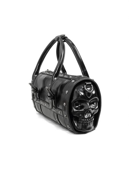 Black Gothic Punk PU Leather Skull Rivet Handbag Devilnight Co Uk