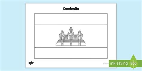 Free Cambodia Flag Colouring Sheet Twinkl Resources