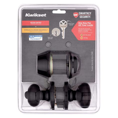 Kwikset SmartKey Security Classic Venetian Bronze Entry Knob and Single
