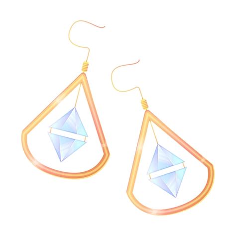 Premium Vector Earrings Gold Accessories With Crystal Diamonds